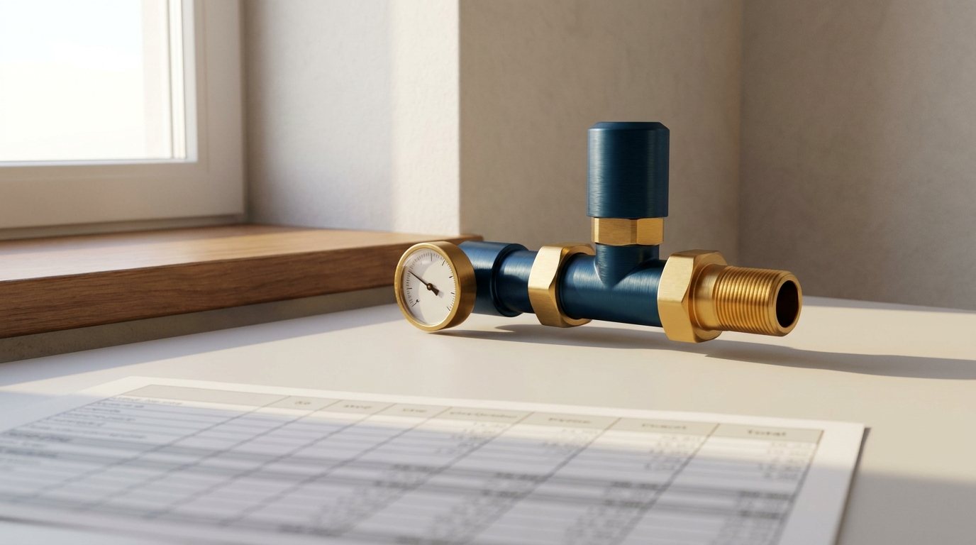 Heizkörper mit Heizkostenverteiler und Thermostatventil in einer Wohnung